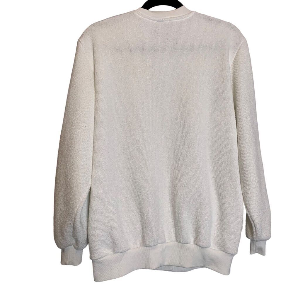 BonWorth Sweater Womens Small white Embroidered Faux Pearls Button Up Vintage - Picture 11 of 12